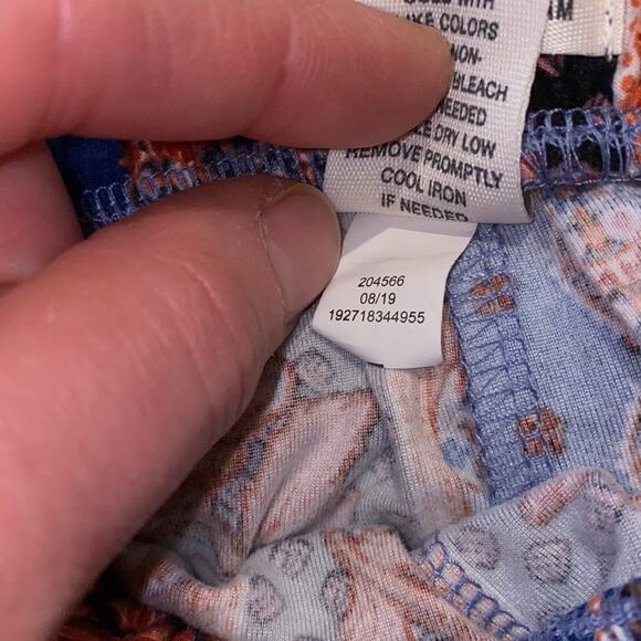 Mudd Sueded Jersey Paperbag Waisted Joggers Tapered Ankle Floral & Paisley EUC - Picture 8 of 12